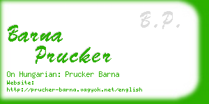 barna prucker business card